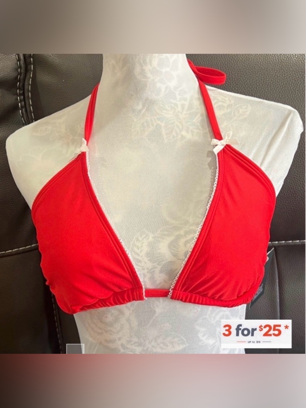 Red Halter Bikini Top